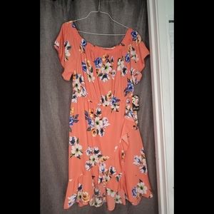 Floral ruffle hem dress